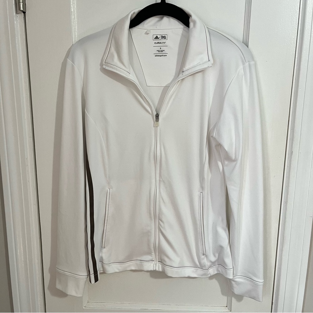 Adidas Women's White Zip-Up Golf Jacket